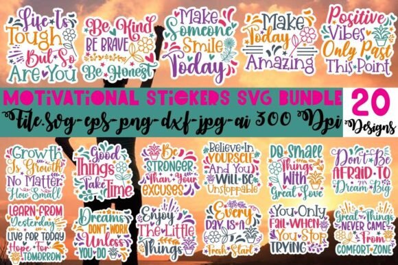 Download Motivational Stickers SVG Bundle - Stickers Collection