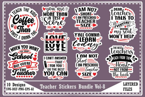 Download Teacher Stickers Bundle Vol-8 - Stickers Collection