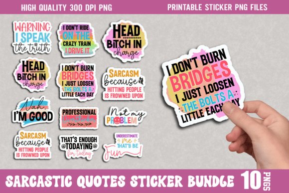 Download Sarcastic Stickers Bundle - Stickers Collection
