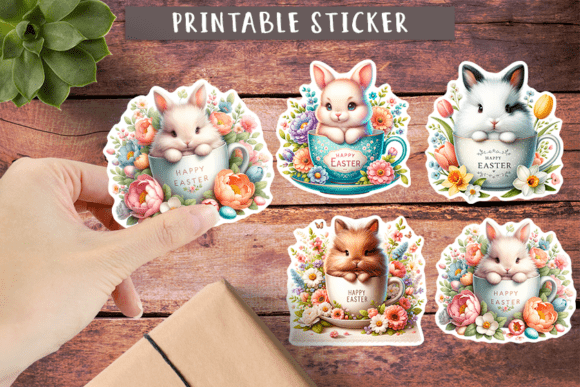 Download Easter Bunny Stickers Easter Printable - Stickers Collection