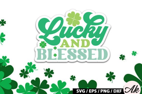 Download Lucky and Blessed Retro Stickers - Stickers Collection