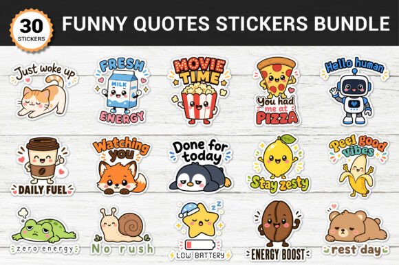 Download Funny Quotes Stickers Bundle - Stickers Collection
