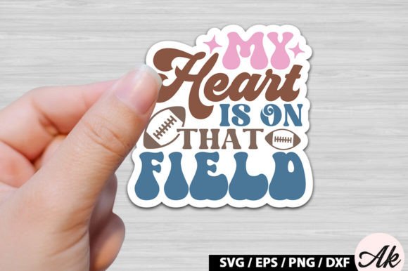 Download My Heart is on That Field Retro Stickers - Stickers Collection
