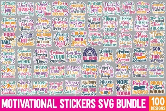 Download Funny Motivational Stickers SVG Bundle - Stickers Collection
