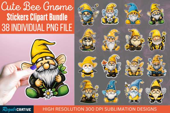 Download Bee Gnome Printable Sticker Bundle - Printable Collection