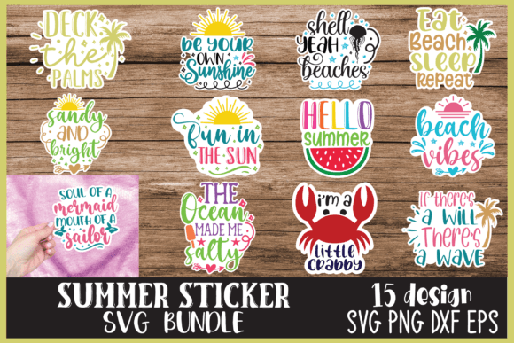 Download Summer Sticker Bundle, Stickers SVG - Stickers Collection