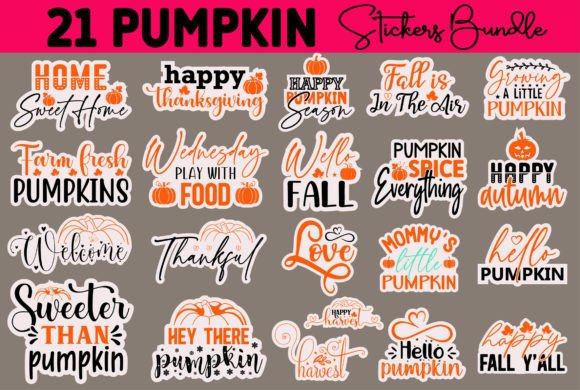 Download Pumpkin Stickers Design Bundle - Stickers Collection