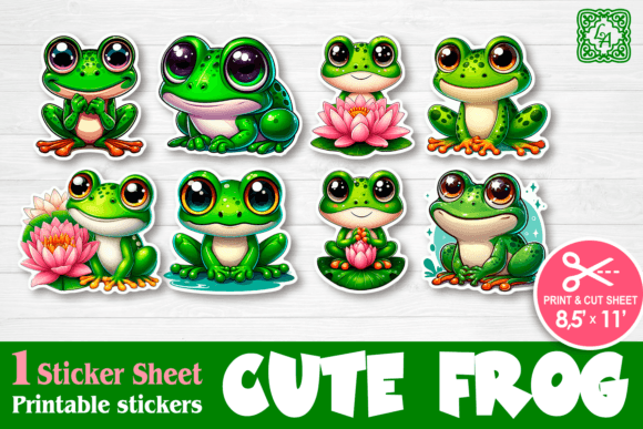 Download Cute Frog. Print &amp; Cut Stickers - Stickers Collection