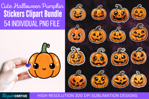 Download Cute Halloween Pumpkin Stickers Bundle - Stickers Collection