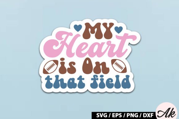 Download My Heart is on That Field Retro Stickers - Stickers Collection