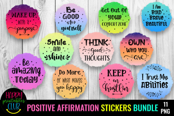 Download Positive Affirmation Stickers Bundle - Stickers Collection