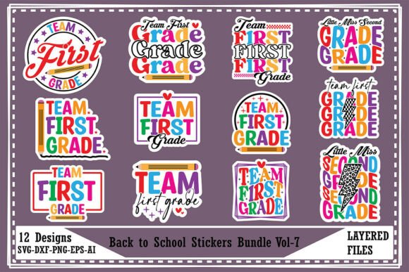 Download Back to School Stickers Bundle Vol-7 - Stickers Collection