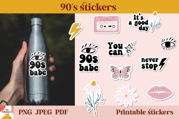 Download 90s Stickers Set Retro Cricut Stickers - Stickers Collection