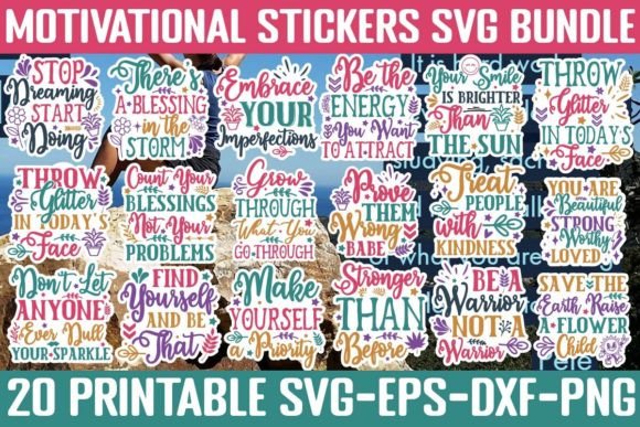 Download Motivational Stickers SVG Bundle - Stickers Collection