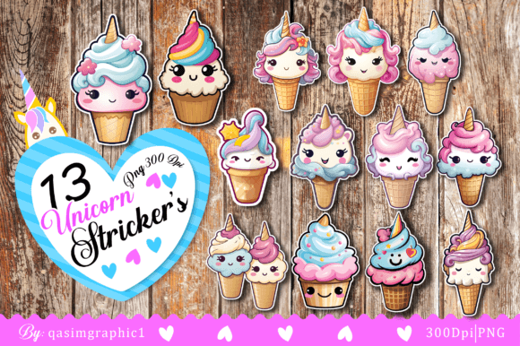 Download Cute Unicorn Ice Cream Printable Sticker - Printable Collection