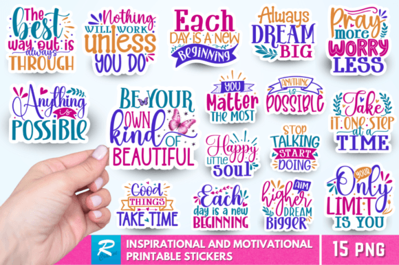 Download Motivational Stickers Bundle - Stickers Collection