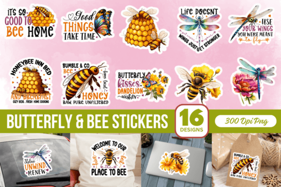 Download Butterfly &amp; Bee Stickers Bundle - Stickers Collection