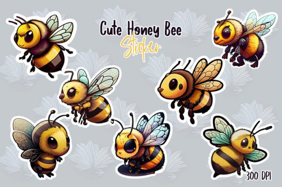 Download Cute Honey Bee Stickers Bundle - Stickers Collection
