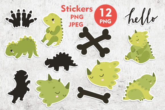 Download Dinosaur Stickers. Printable Stickers. - Stickers Collection