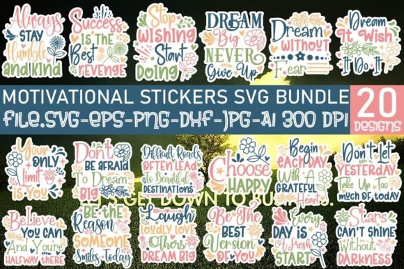 Download Motivational Stickers SVG Bundle - Stickers Collection