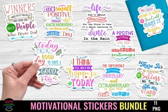 Download Motivational Positivity Stickers Bundle - Stickers Collection