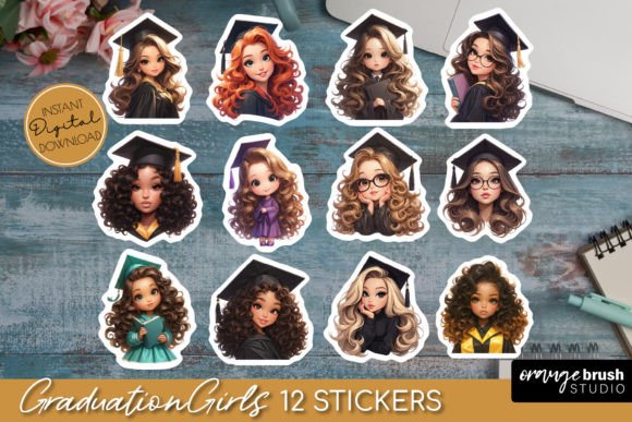 Download Graduation Girl Printable Sticker Bundle - Printable Collection