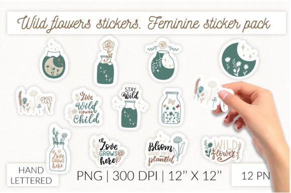 Download Wild Flowers Stickers. Feminine Sticker - Stickers Collection