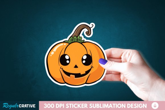 Download Cute Halloween Pumpkin Stickers Clipart - Stickers Collection