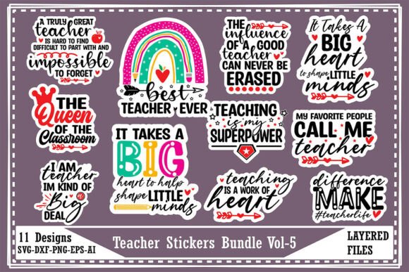 Download Teacher Stickers Bundle Vol-5 - Stickers Collection