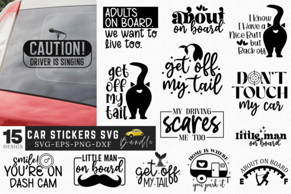Download Car Stickers SVG Bundle,Funny Car Bundle - Stickers Collection