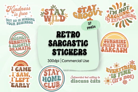 Download Retro Sarcastic Quote PNG Stickers - Stickers Collection