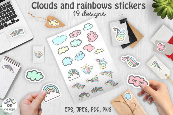 Download Rainbow Stickers. Printable 19 Designs. - Stickers Collection