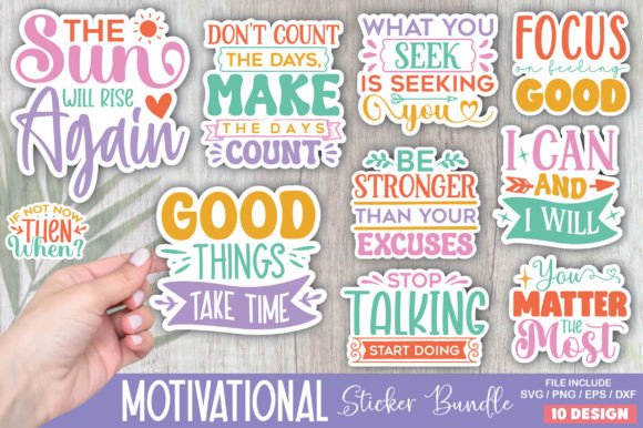Download Motivational Stickers Bundle - Stickers Collection