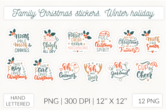 Download Family Christmas Stickers Bundle - Stickers Collection