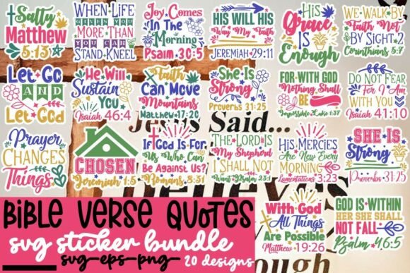 Download Bible Verse Stickers SVG Bundle - Stickers Collection