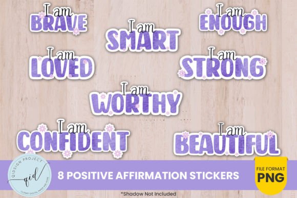 Download 8 Positivie Affirmation Stickers - Stickers Collection