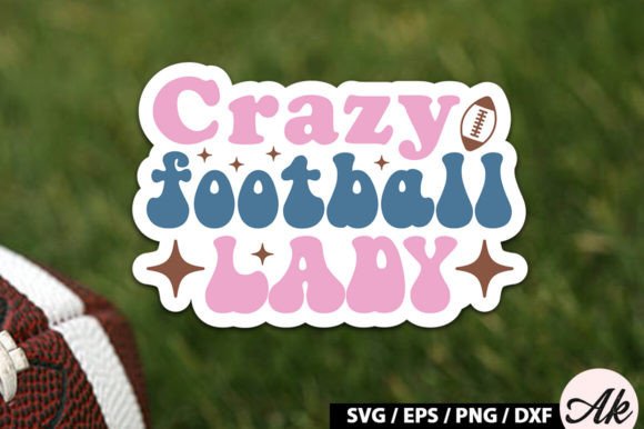 Download Crazy Football Lady Retro Stickers - Stickers Collection