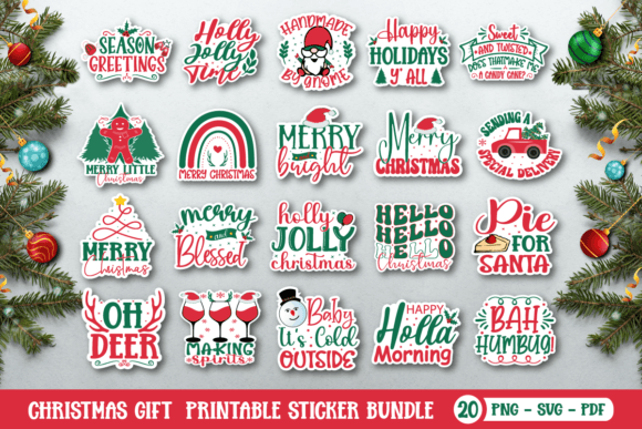 Download Christmas Gift  Printable Sticker Bundle - Printable Collection
