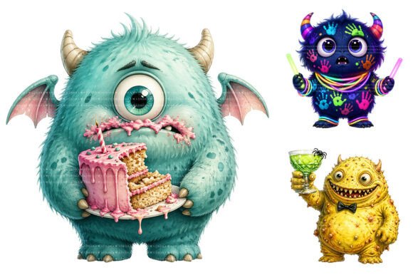 Download Birthday Monster Clipart Bundle - Monster Collection