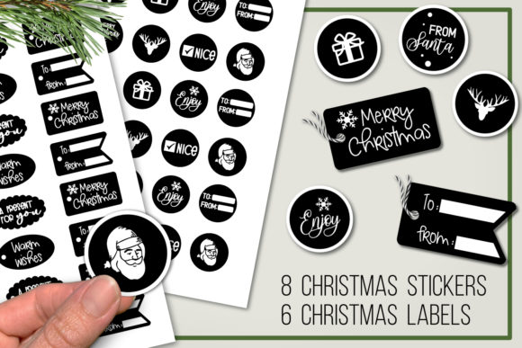 Download Christmas Gift Stickers and Labels PNG - Stickers Collection