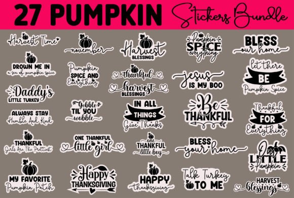 Download Pumpkin Stickers Design Bundle - Stickers Collection