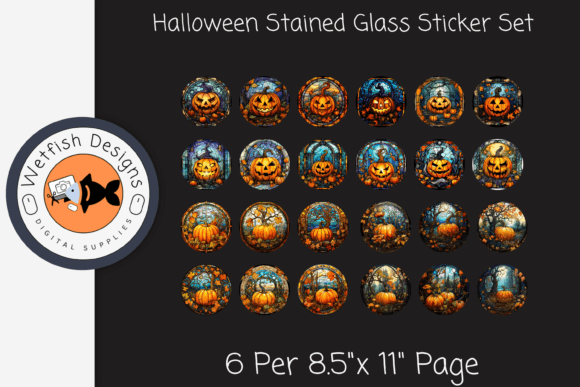 Download Stained Glass Pumpkin Stickers - Stickers Collection