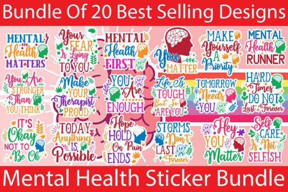 Download Mental Health Sticker Bundle,PRINTABLE - Printable Collection