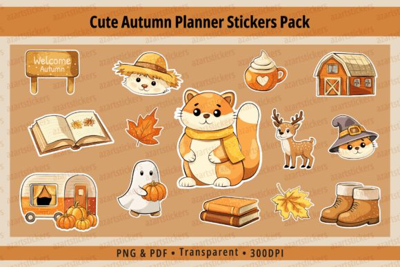 Download Cute Autumn Planner Stickers PNG &amp; PDF - Stickers Collection
