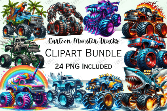 Download Cartoon Monster Trucks Clipart - Monster Collection