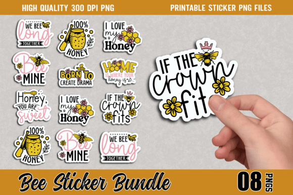 Download Bee Stickers, Bumble Bee Stickers Bundle - Stickers Collection