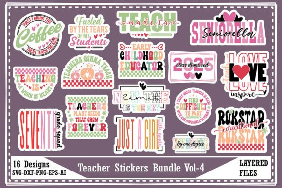 Download Teacher Stickers Bundle Vol-4 - Stickers Collection