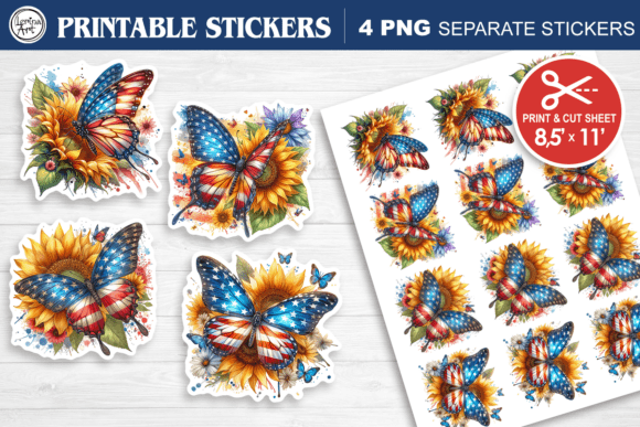 Download 4-th of July. Print &amp; Cut Stickers PNG - Stickers Collection