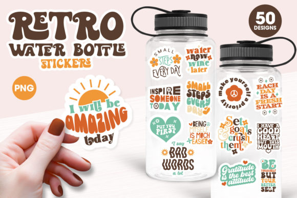 Download Water Bottle Stickers | Retro Stickers - Stickers Collection