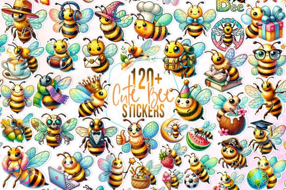 Download 120+ Cute and Funny Bee Stickers Bundle - Stickers Collection